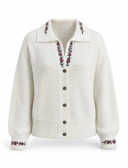 Cardigan - Col brodé,