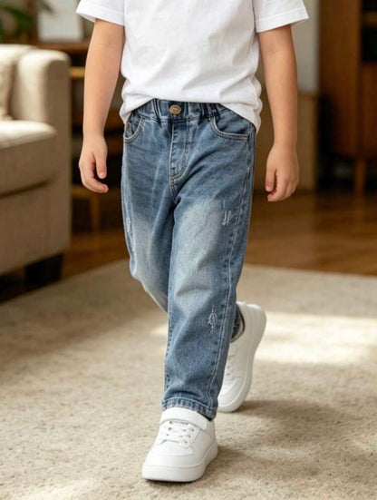 Jeans en denim délavé