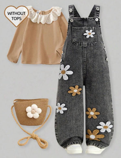 Salopette en jean floral 3D