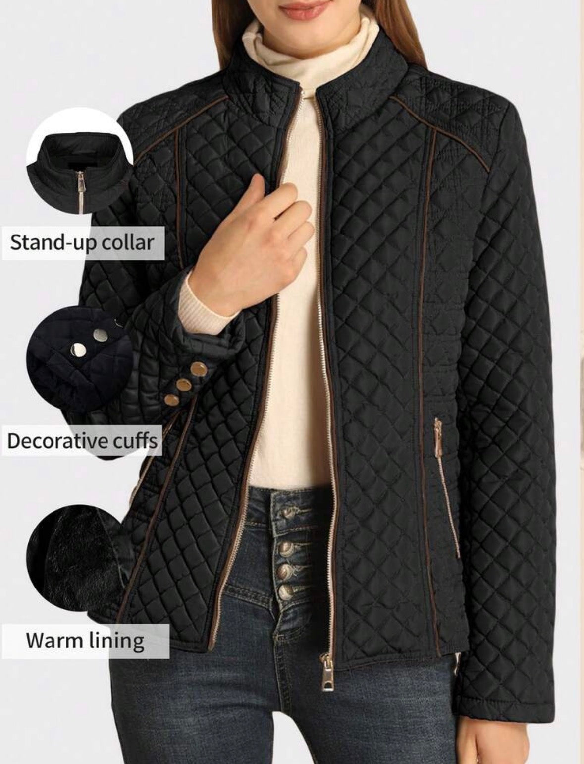 Manteau léger en duvet avec poches