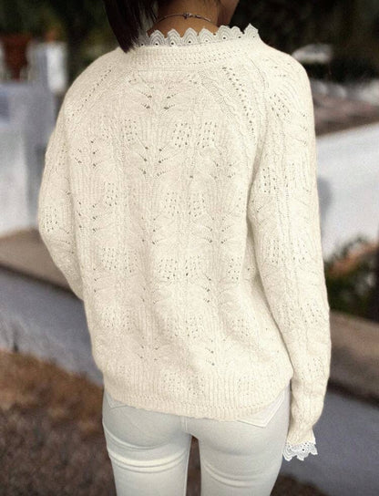 Cardigan tricoté texturé à col V