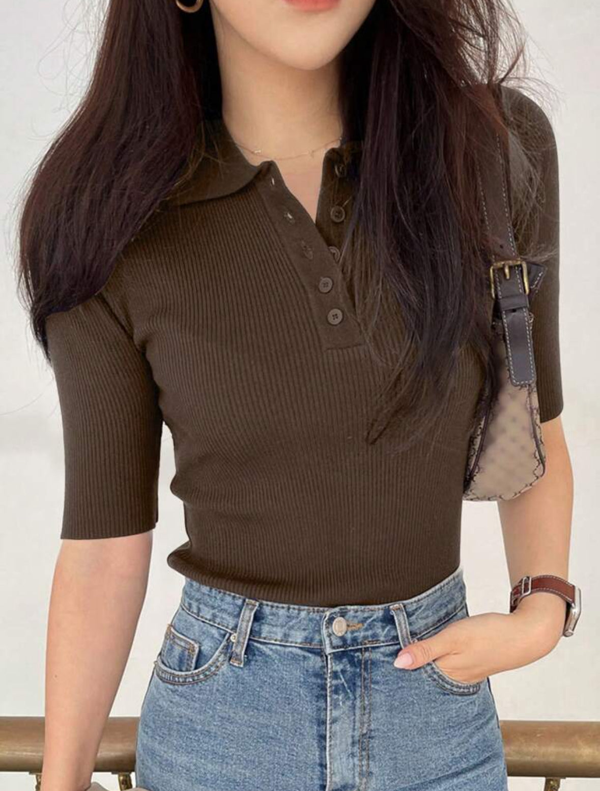 Top tricoté  manches mi-longues