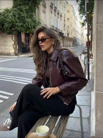 Veste courte à col cranté