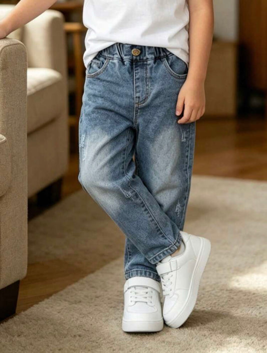 Jeans en denim délavé
