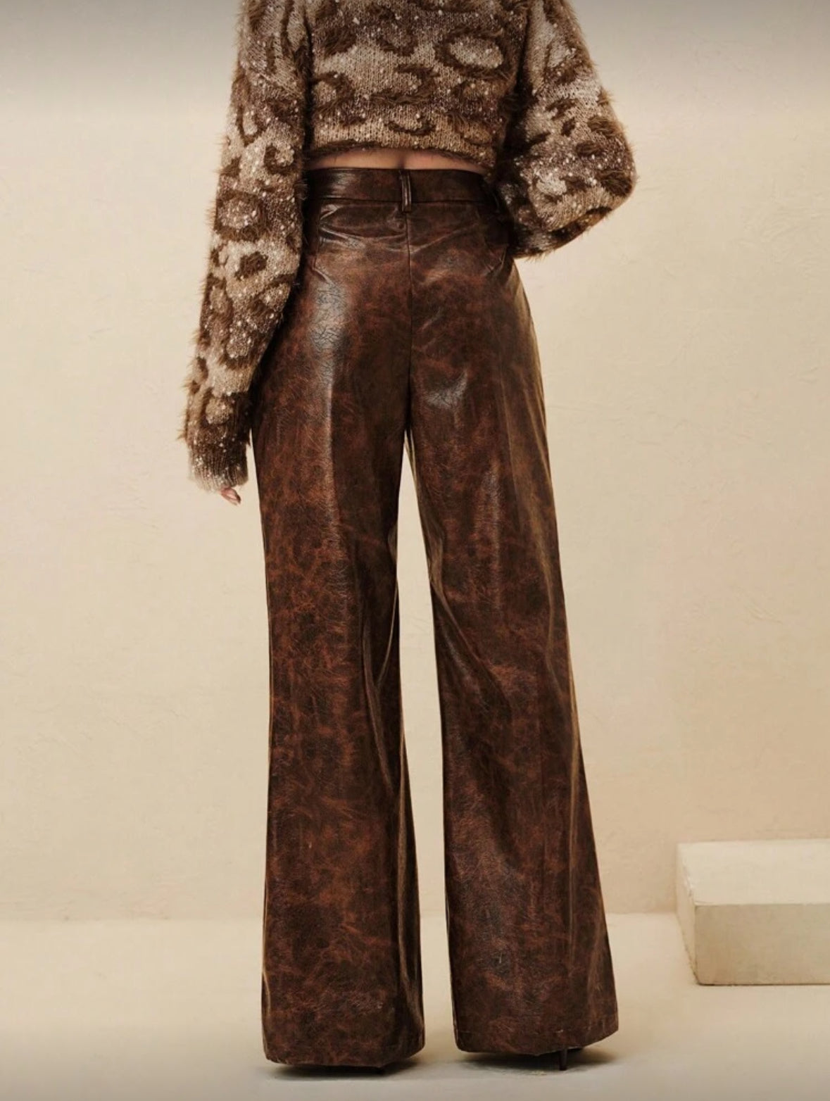 Pantalon évasé en PU