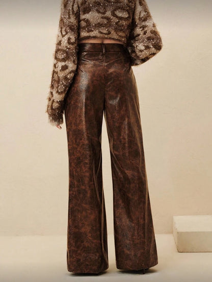 Pantalon évasé en PU