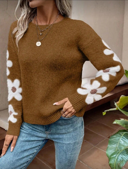 Pull ample à col rond et manches longues