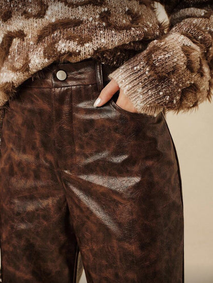 Pantalon évasé en PU