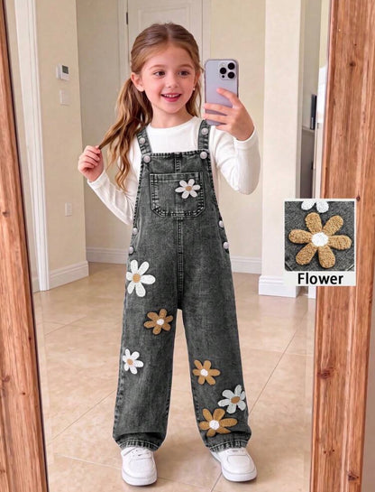 Salopette en jean floral 3D