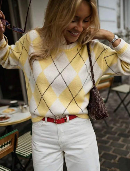 Pull - Jacquard jaune
