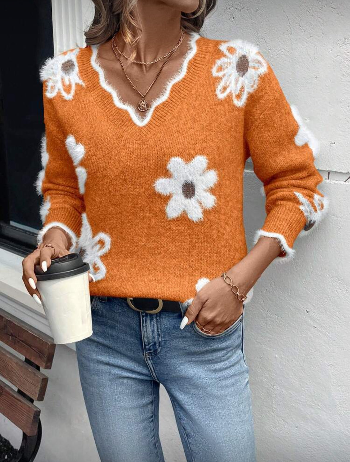 Maglione fiore (Orange)