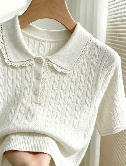 Pull tricoté — Capri (Blanc)
