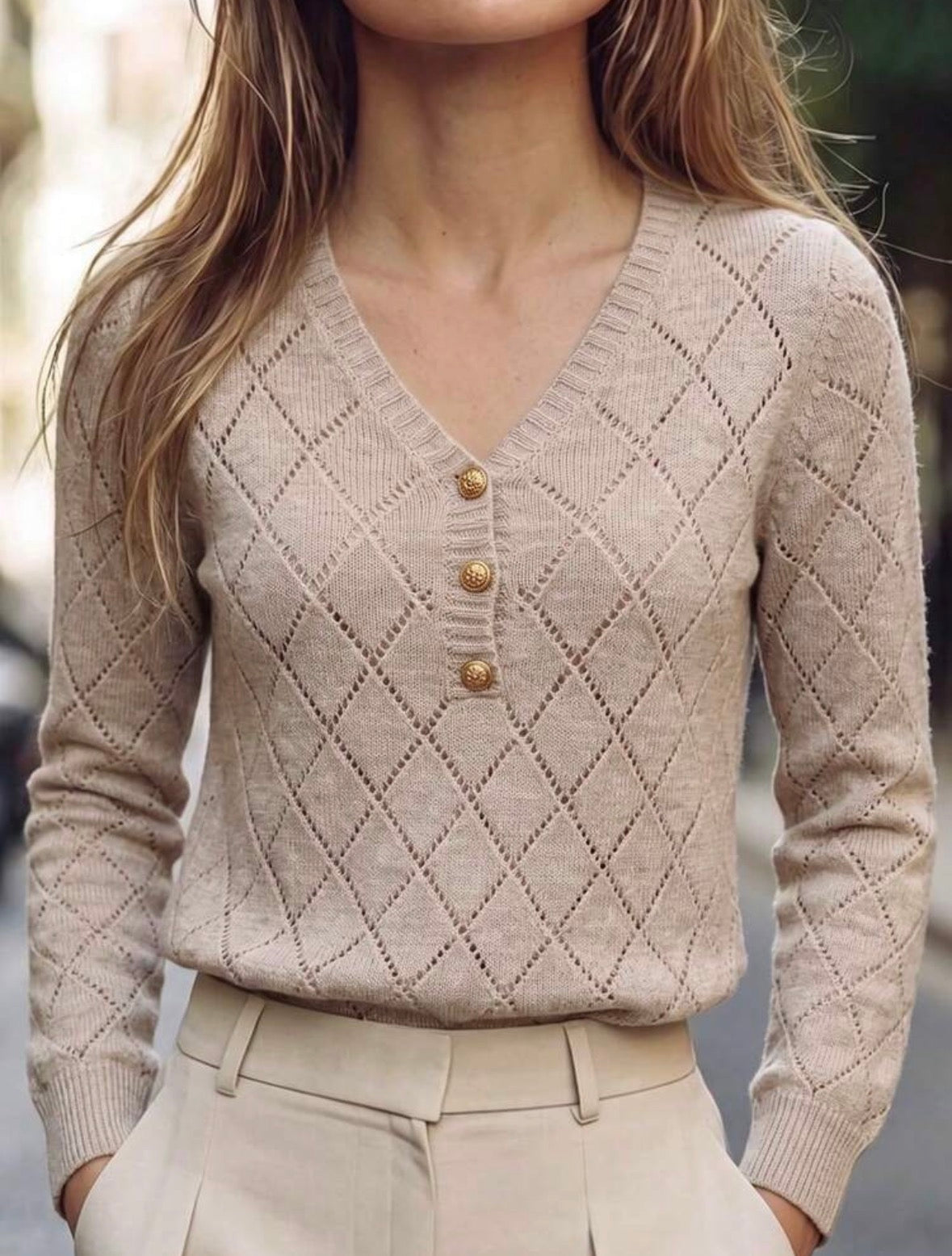 Pull demi-boutonnage