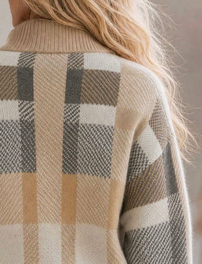 Cardigan - à carreaux