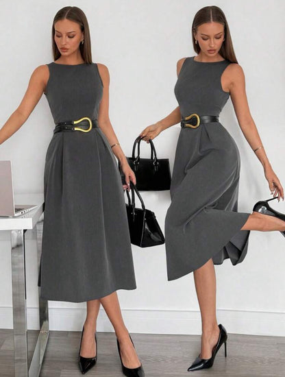Robe midi grise