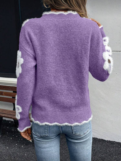 Maglione fiore (Purple)