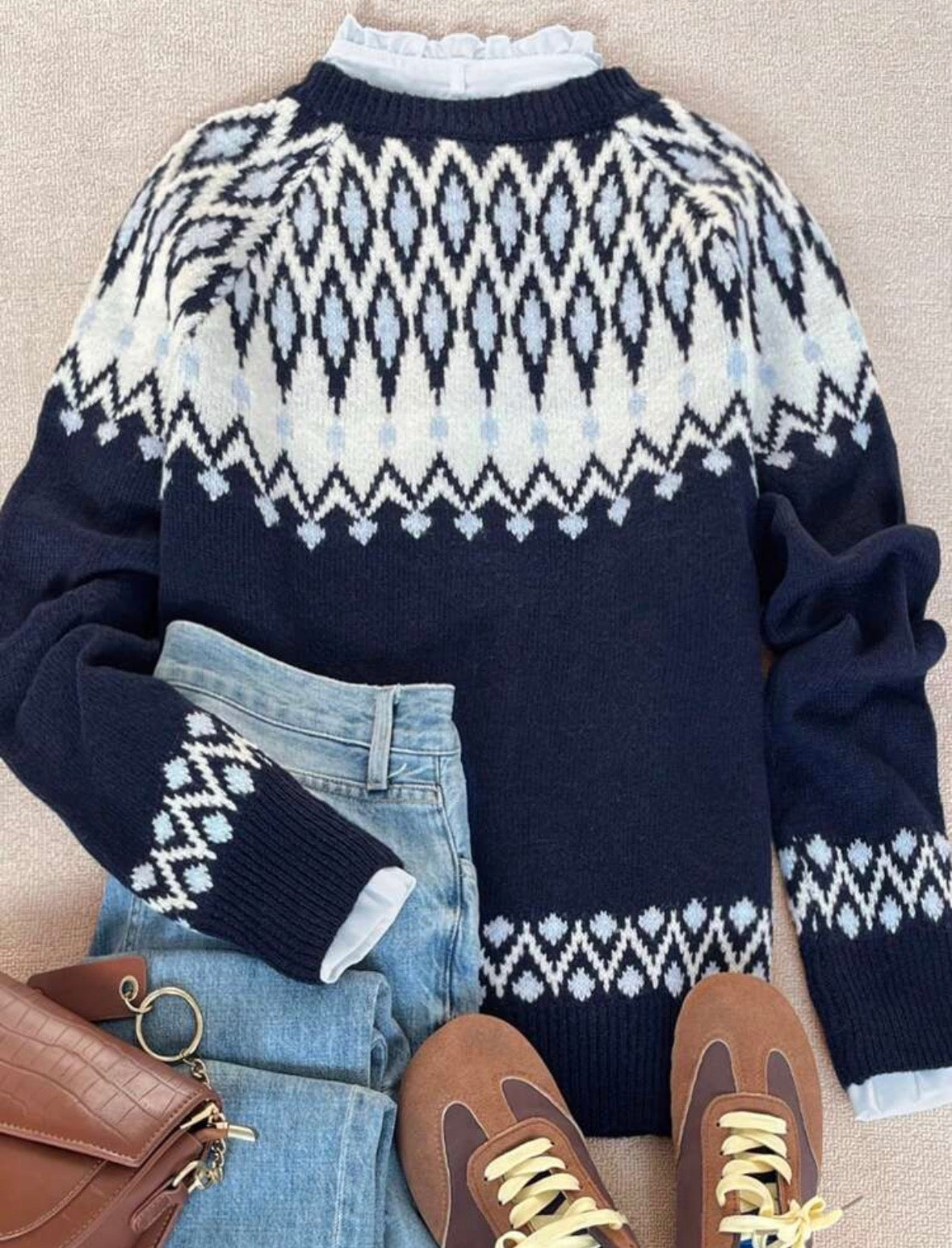 Cardigan en maille -Vintage nordique