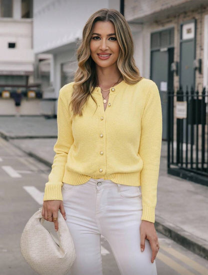 Cardigan minimaliste à col rond