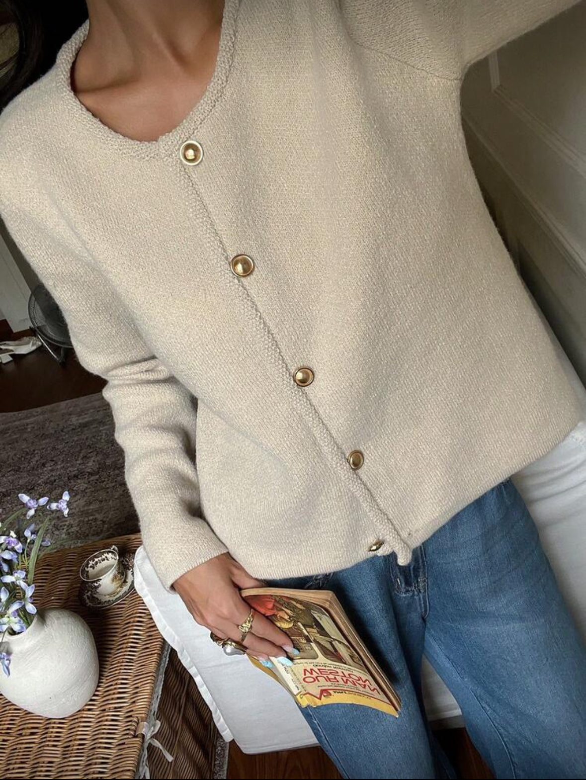 Cardigan tricoté simple