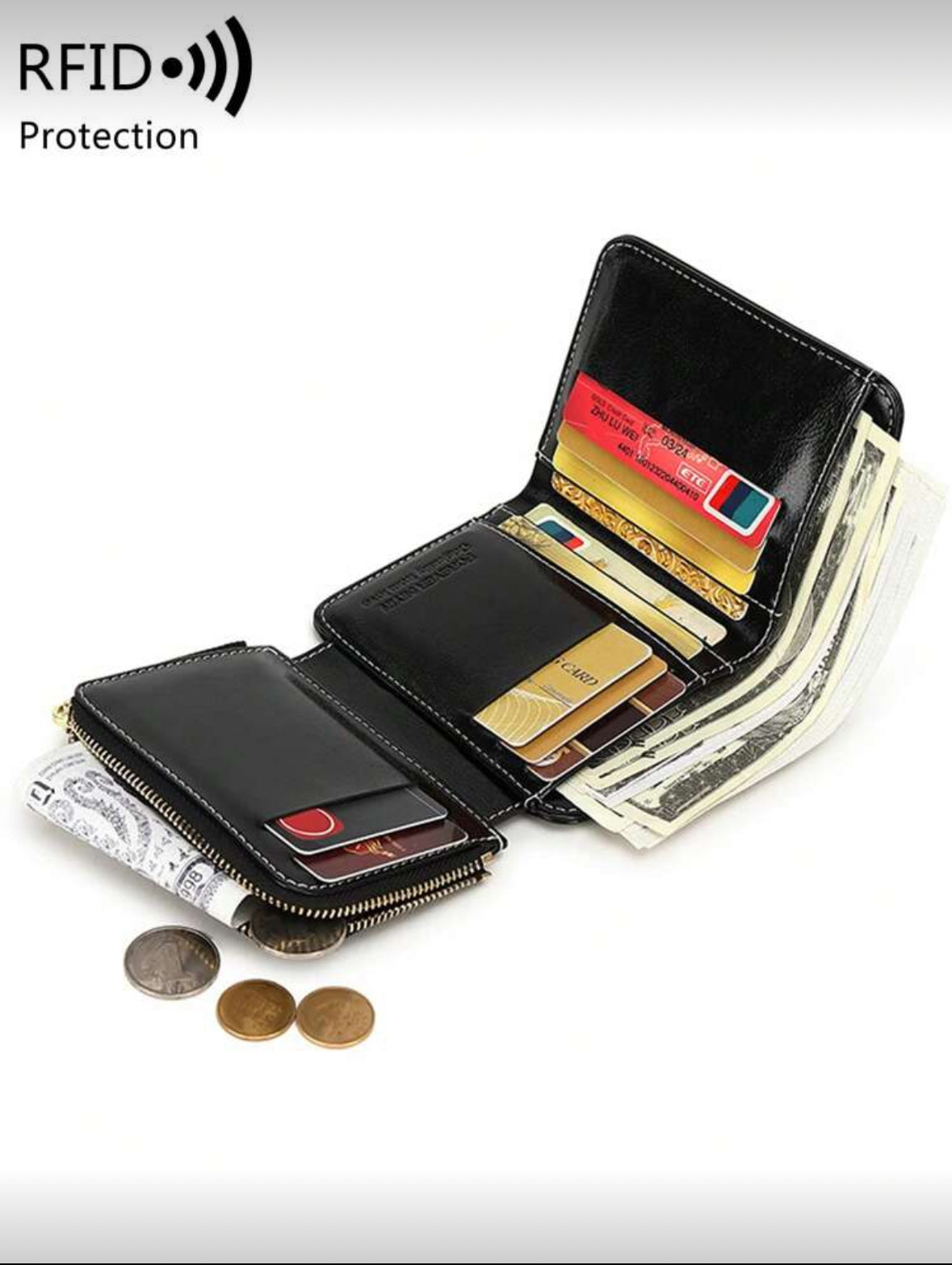 Portefeuille vintage/blocage RFID