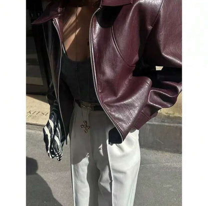 Veste courte à col cranté