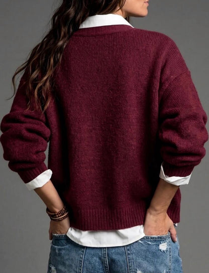 Cardigan Bordeau - Floral