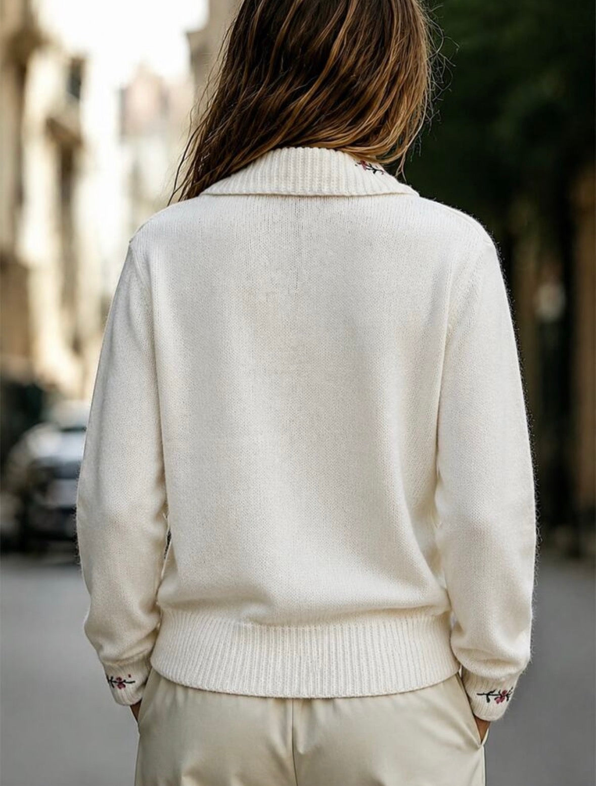 Cardigan - Col brodé,