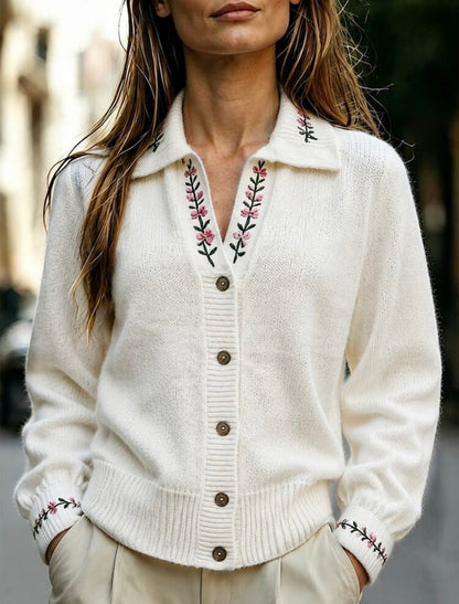 Cardigan - Col brodé,