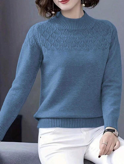 Pull col roulé - Bleu