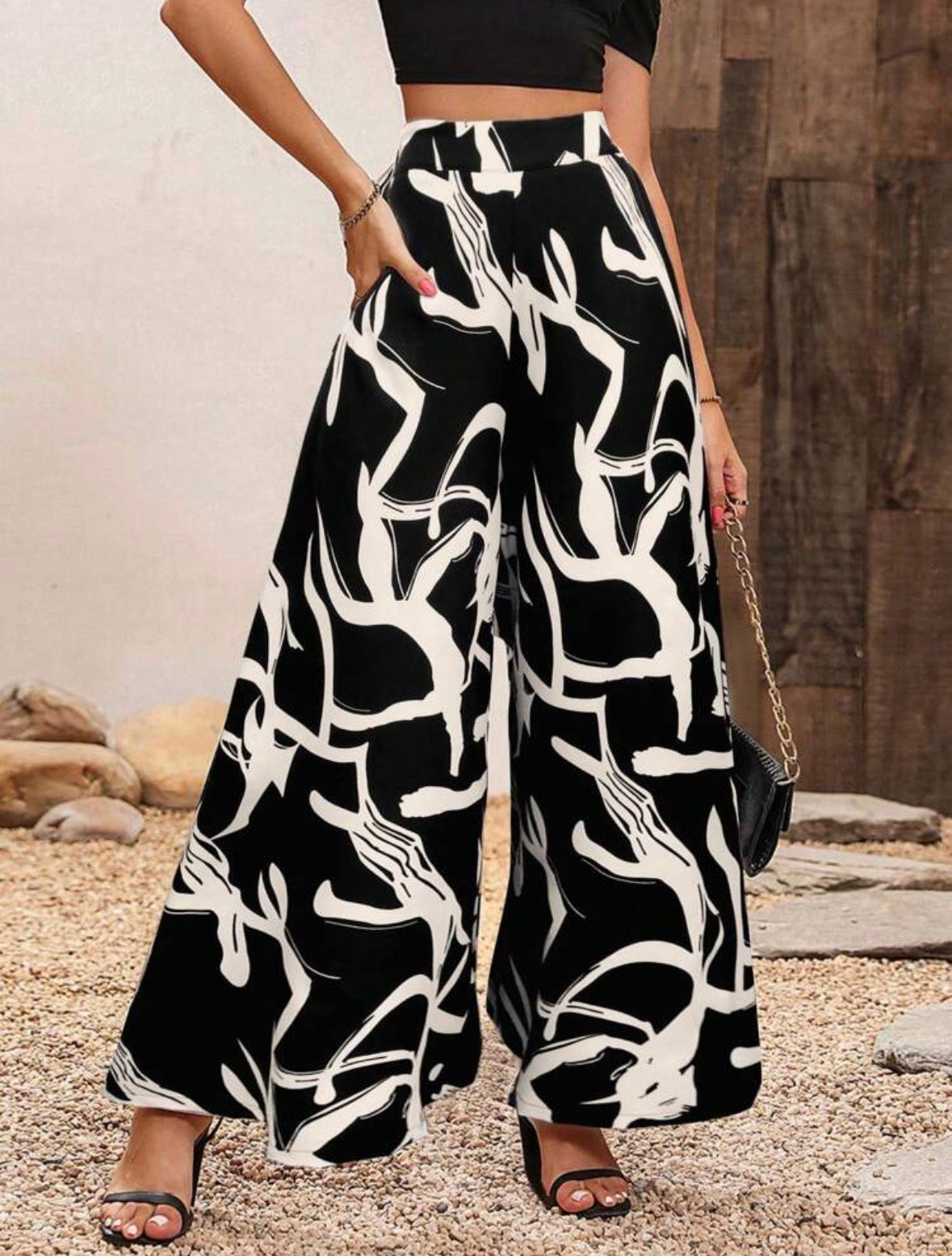 Pantalon large - Taille haute