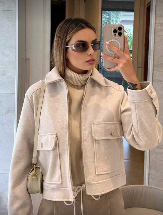 Veste en tweed Beige