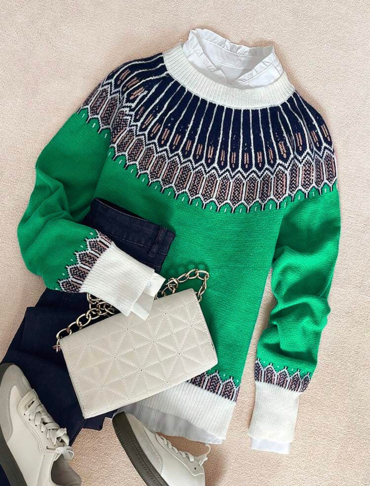 Pull tricoté - Green nordique