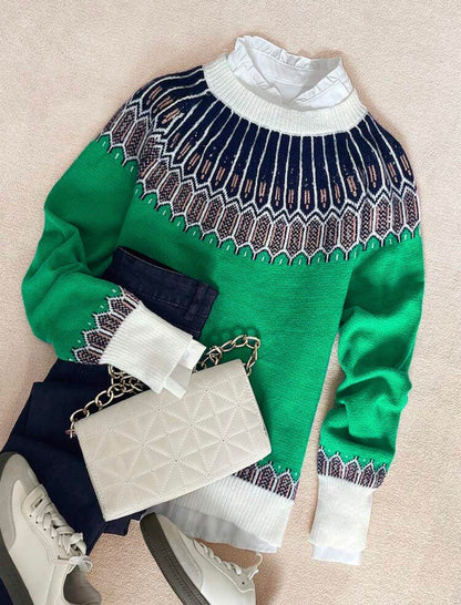 Pull tricoté - Green nordique