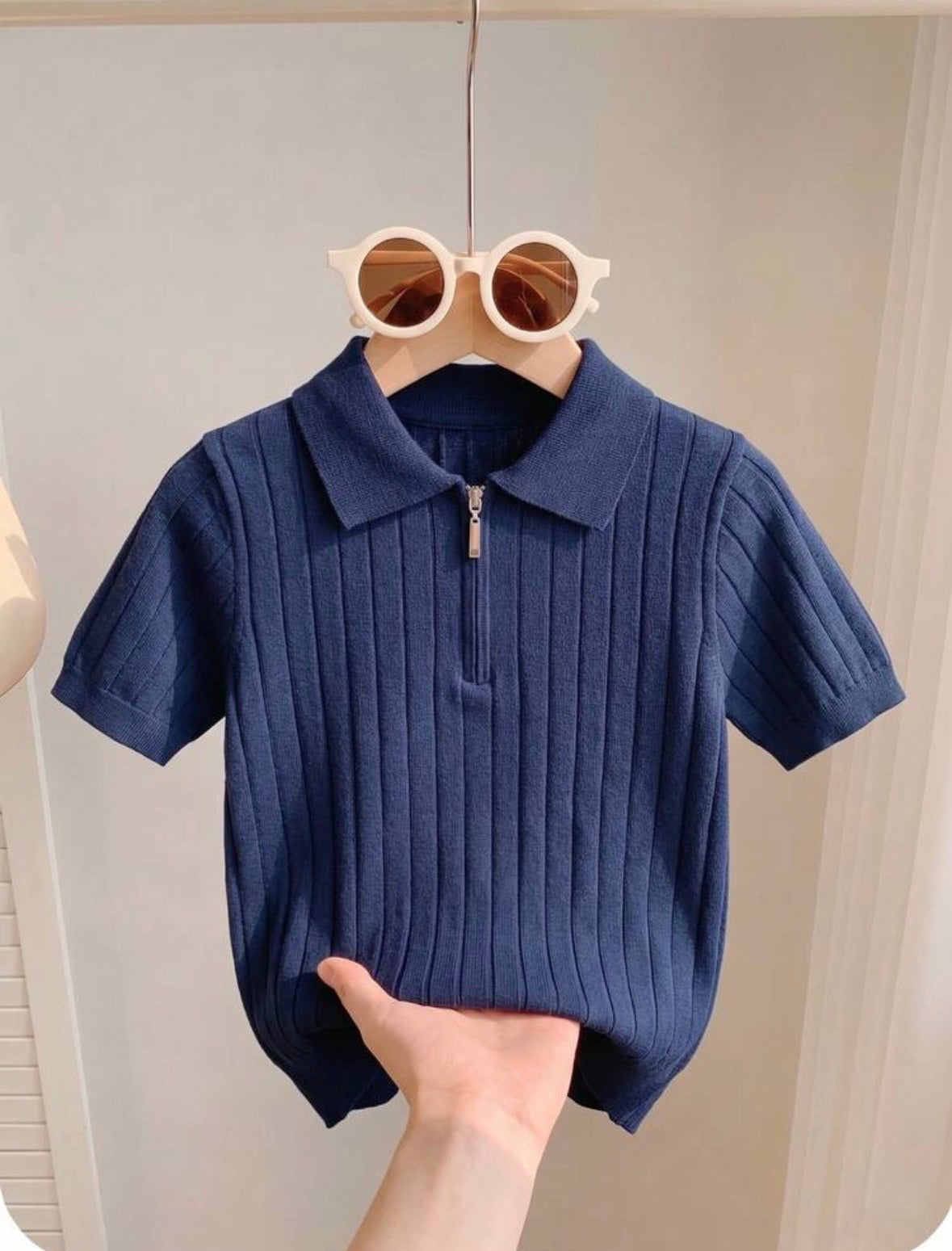 Polo fin - Col zippé