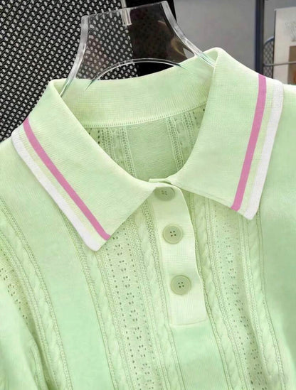 Top tricoté - Vert menthe
