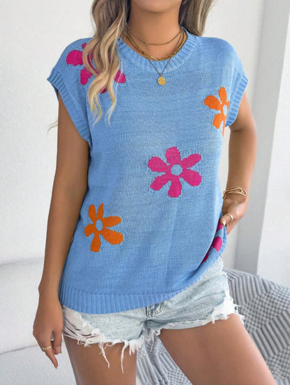 Top à épaules tombantes (Bleu)