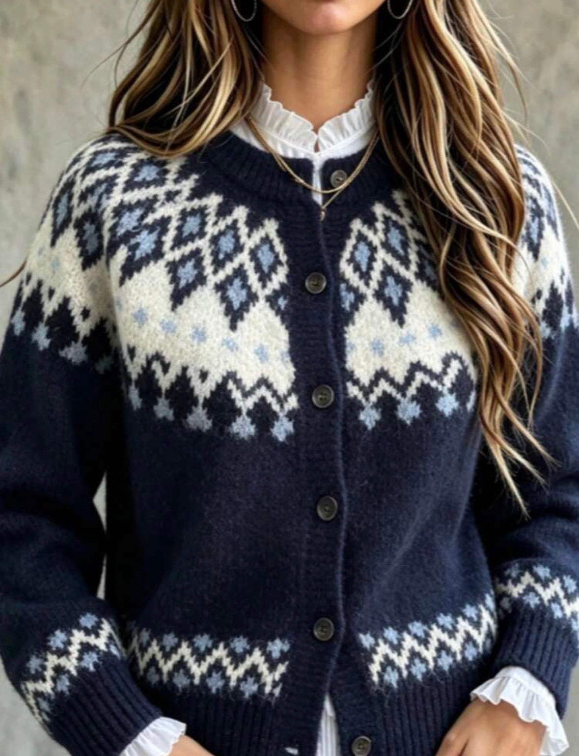 Cardigan en maille -Vintage nordique