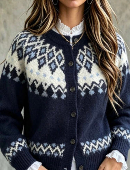 Cardigan en maille -Vintage nordique