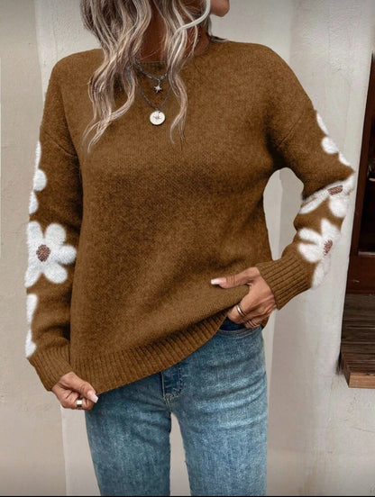 Pull ample à col rond et manches longues