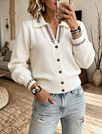 Cardigan - Col brodé,