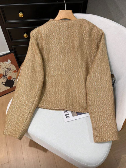 Veste courte à col rond