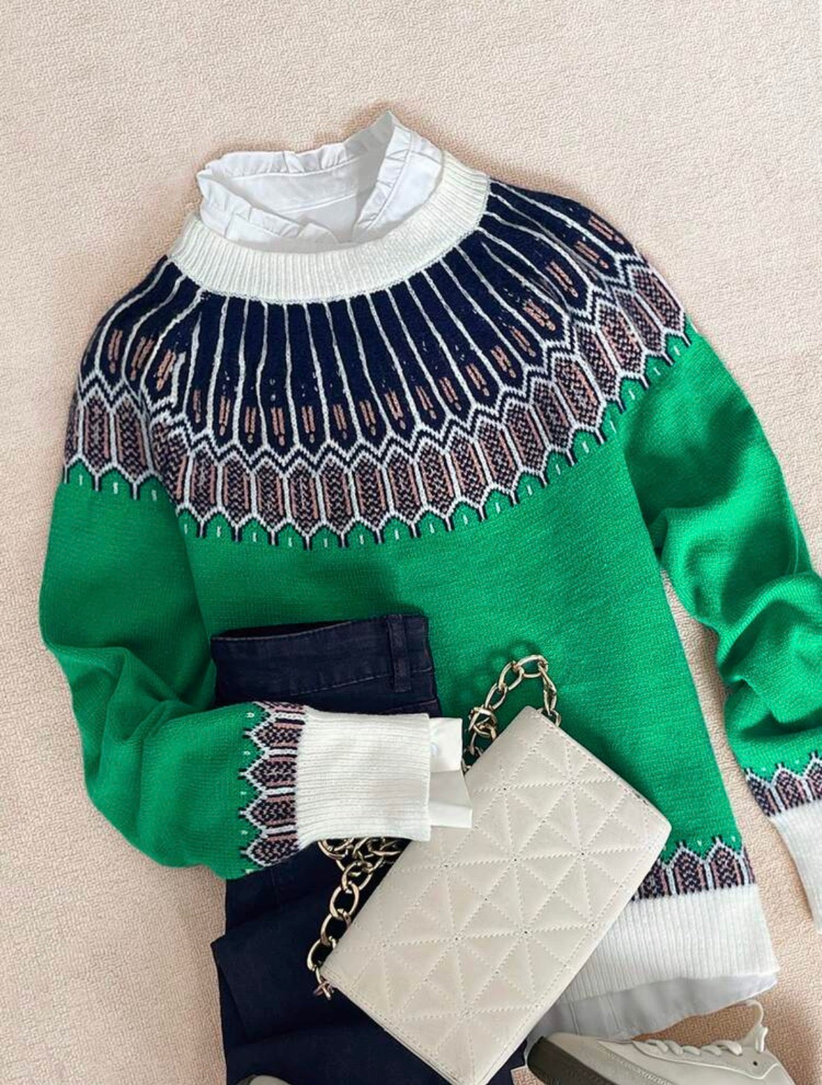 Pull tricoté - Green nordique