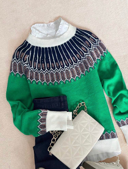 Pull tricoté - Green nordique