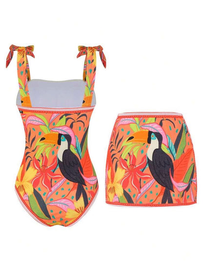 Maillot de bain une-pièce avec jupe (Oasis)