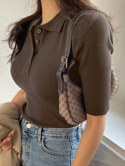 Top tricoté  manches mi-longues