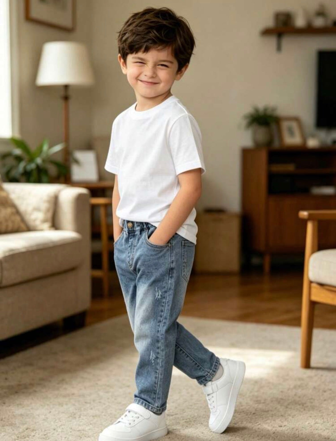 Jeans en denim délavé