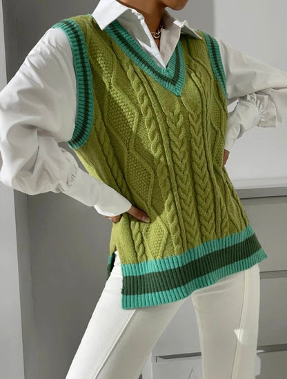 Pull sans manches -Vert olive