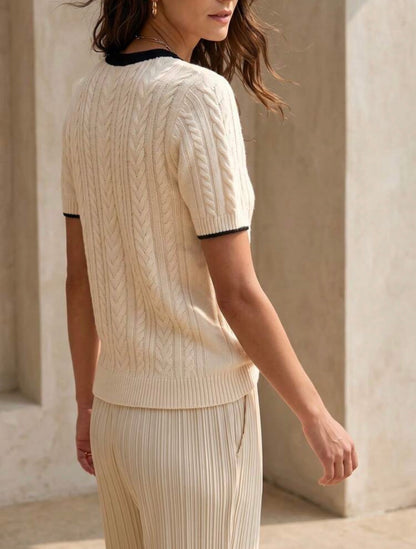 Pull col rond - Manches courtes