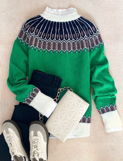 Pull tricoté - Green nordique
