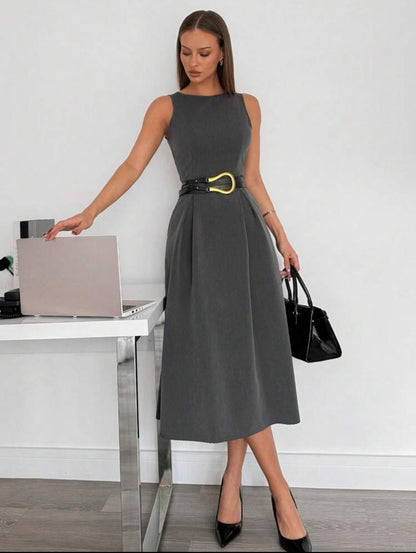 Robe midi grise